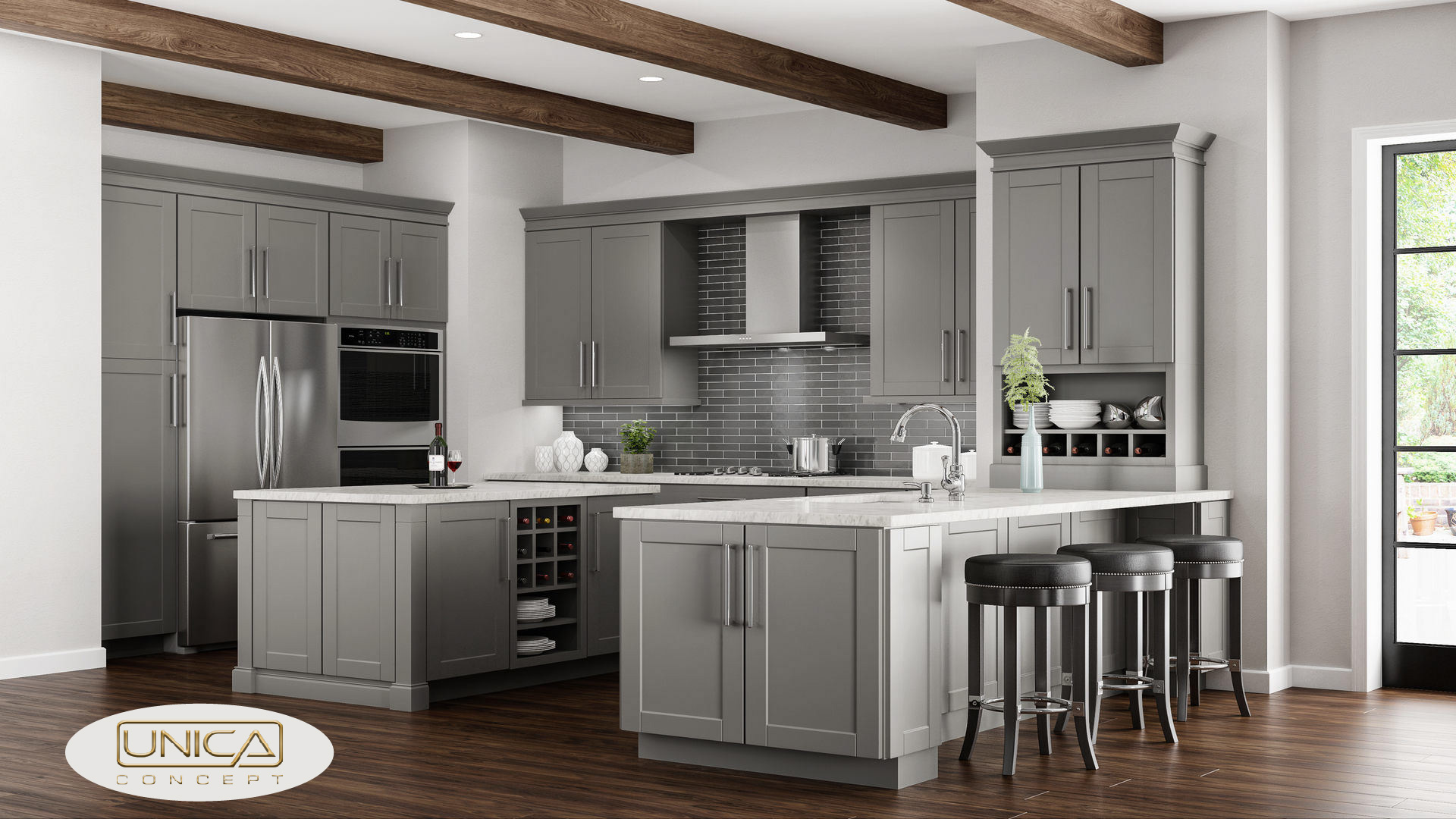 gray kitchen cabinet designs - unica concept - unica new